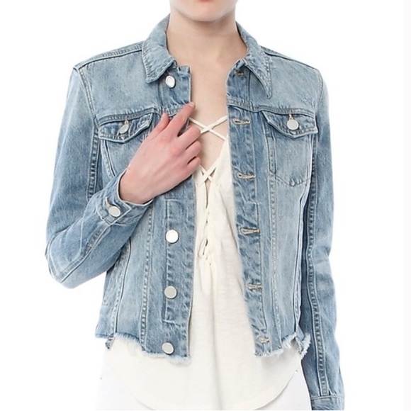 BLANK NYC Raw Hem Distressed Denim Jean Jacket: size Small - Picture 2 of 14